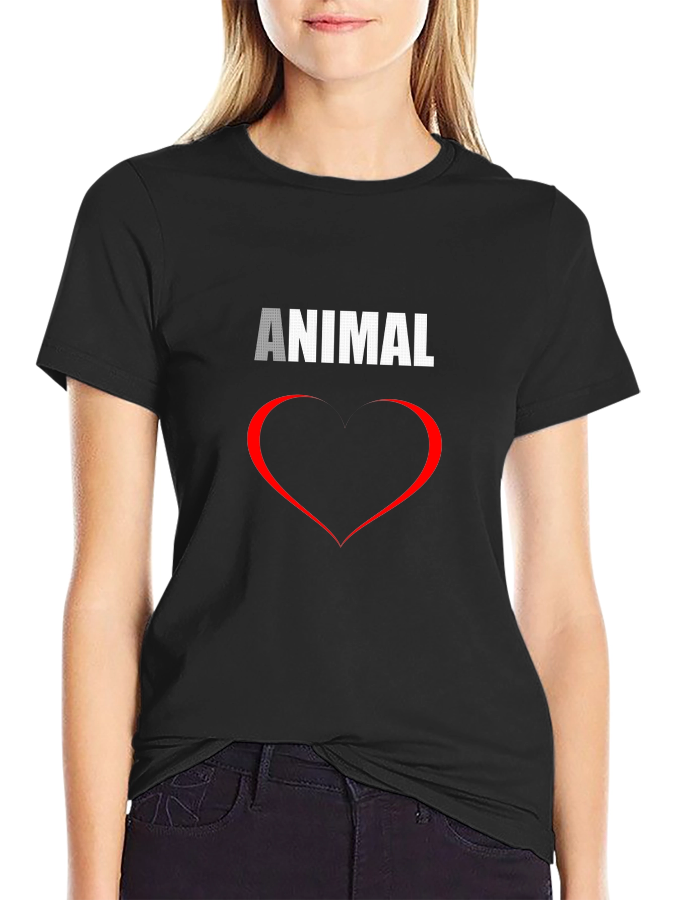 Animal Love Graphic Tee - Black Cotton Shirt