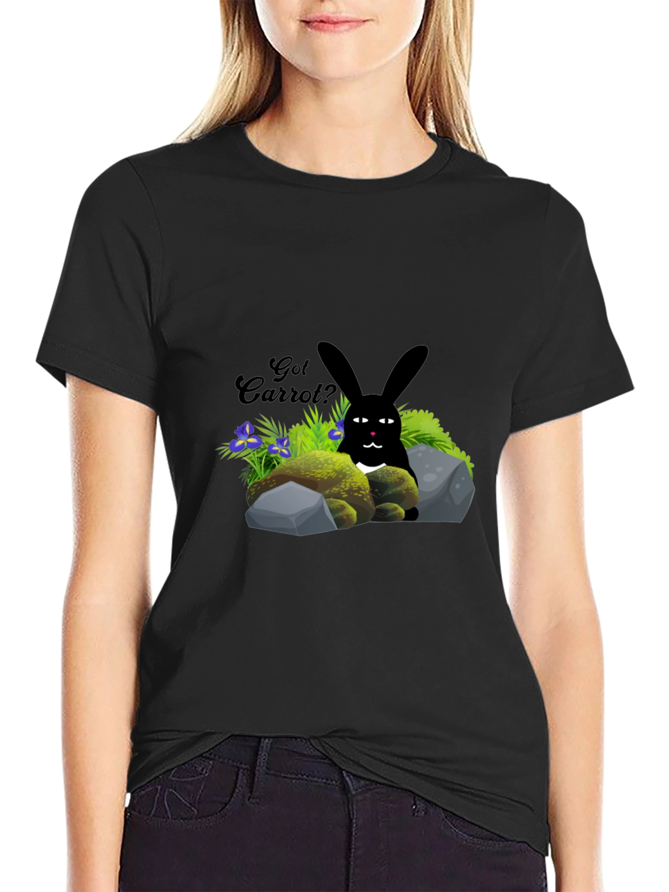 Got Carrot? Black Bunny T-Shirt
