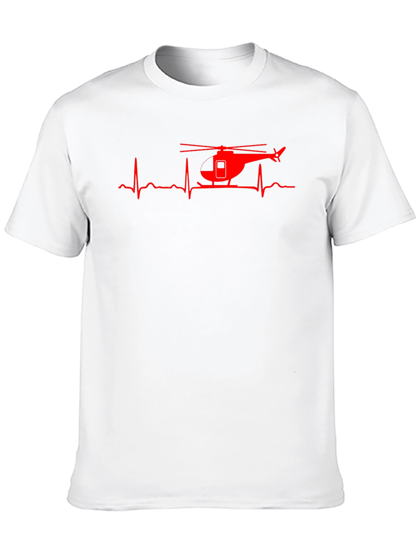 Helicopter Heartbeat Graphic Tee - Black