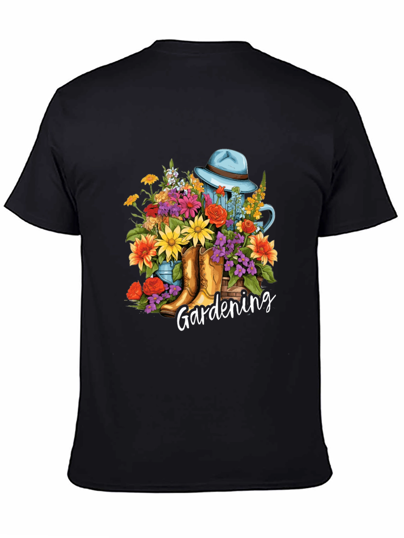Gardening Floral T-Shirt - Boots Hat & Flowers