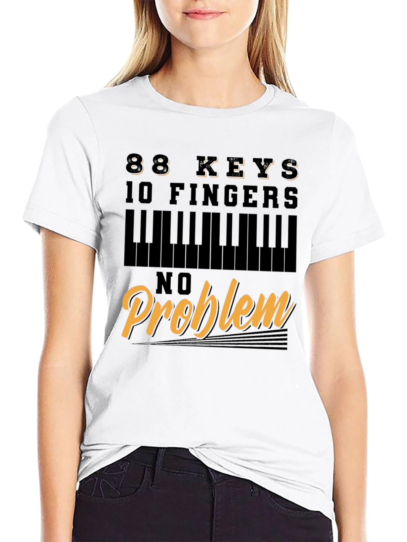 88 Keys 10 Fingers No Problem Graphic T-Shirt