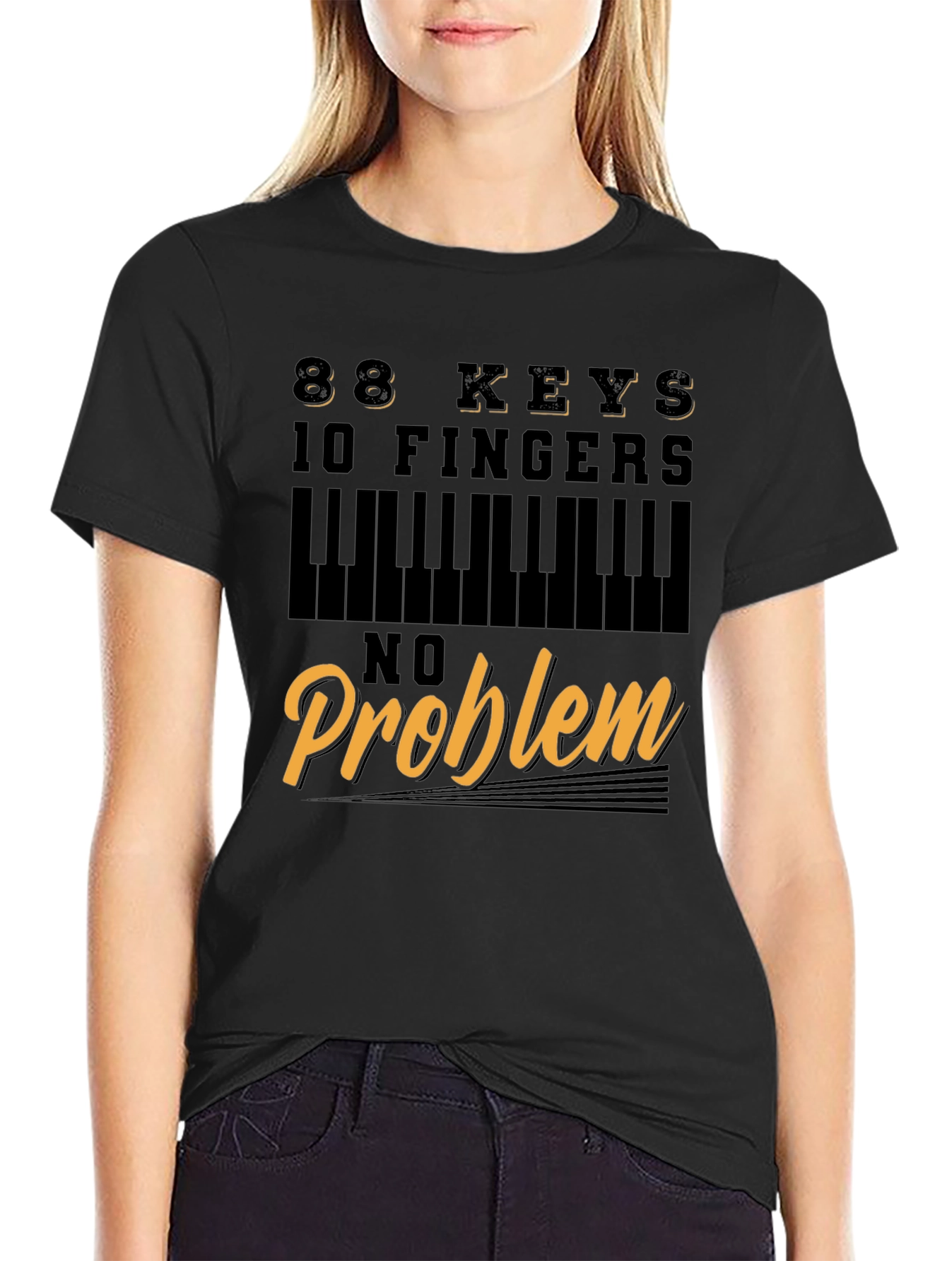 88 Keys 10 Fingers No Problem Graphic T-Shirt