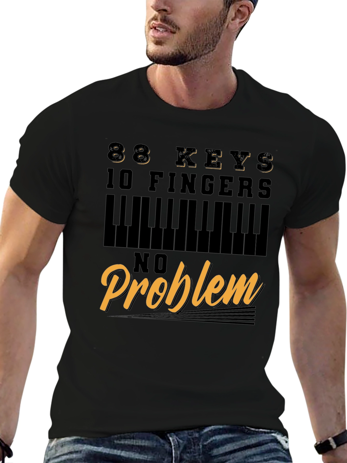 88 Keys 10 Fingers No Problem Graphic T-Shirt