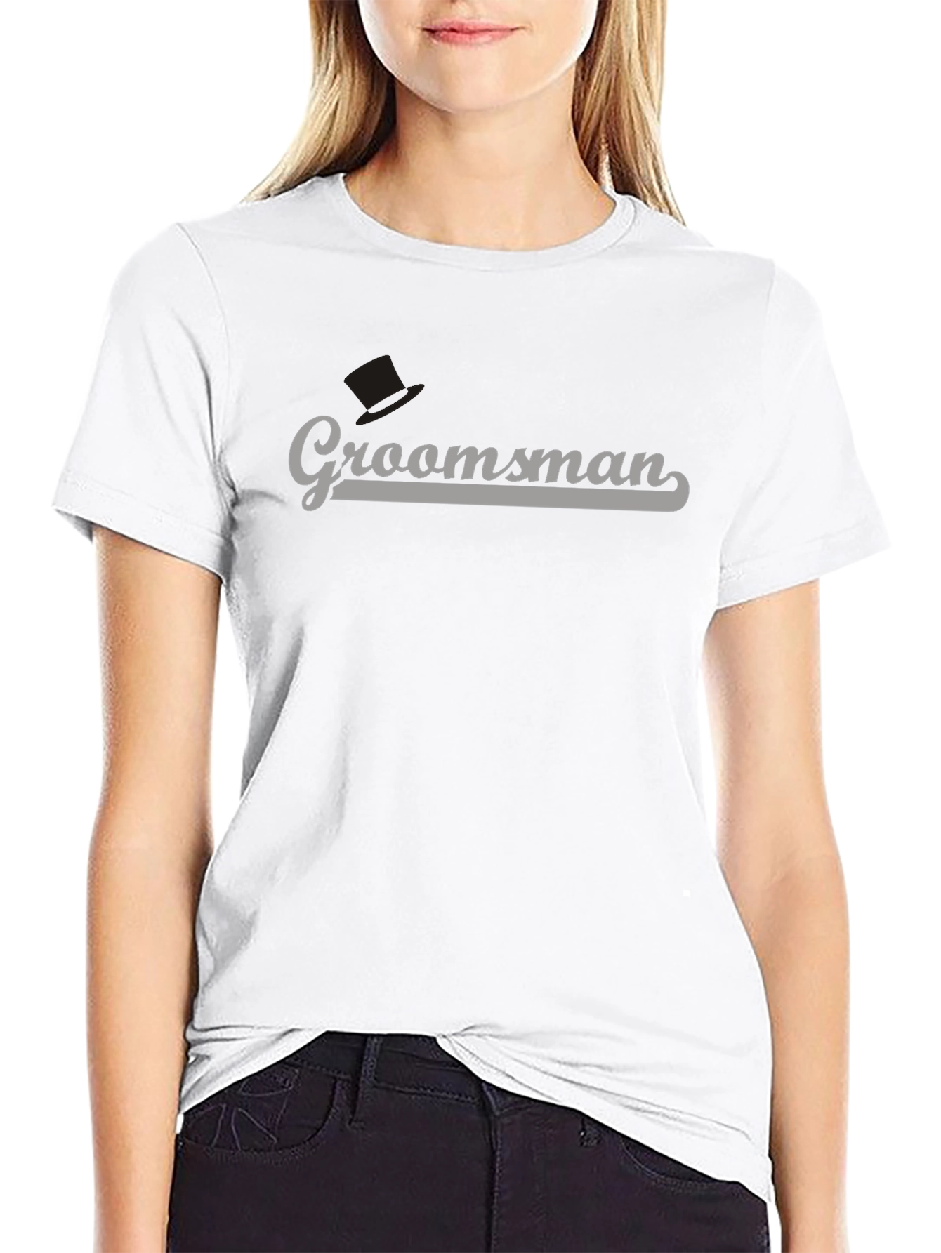 Groomsman Crew Neck T-Shirt - Black