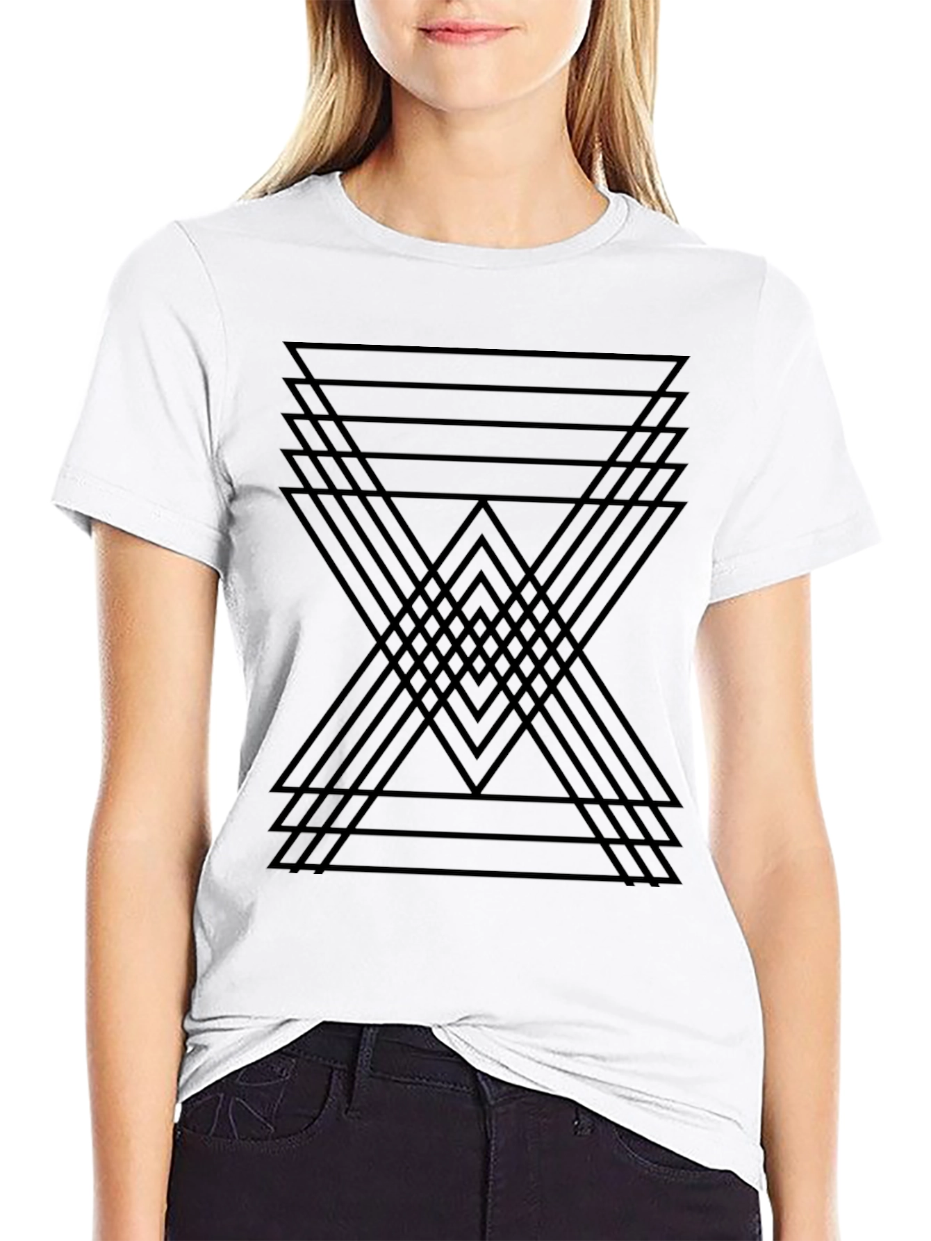 Geometric Triangle Black T-Shirt
