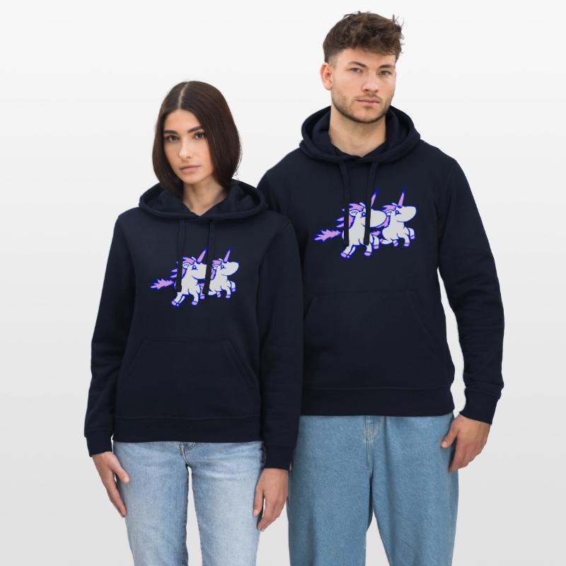 2 unicorns team riding fast gallop crew friends