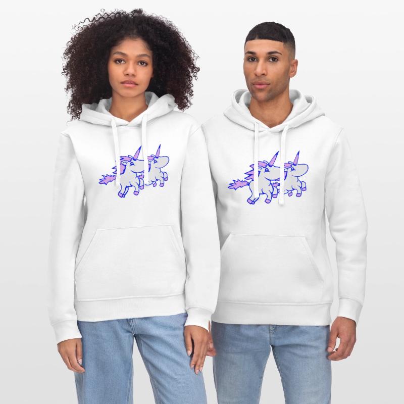 2 unicorns team riding fast gallop crew friends