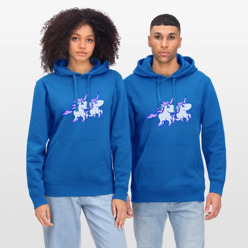 2 unicorns team riding fast gallop crew friends