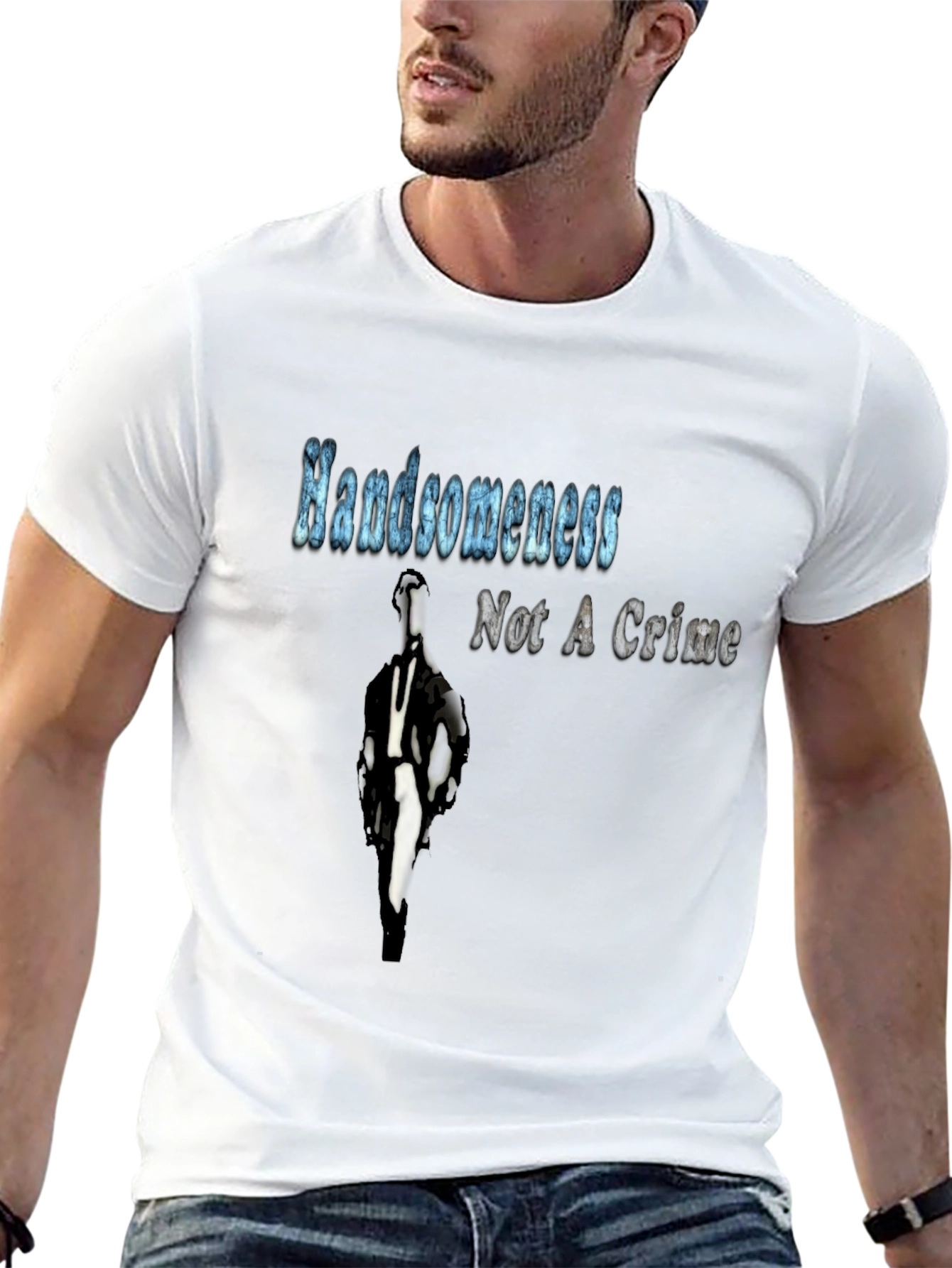 Handsome Not a Crime T-Shirt Graphic Novelty