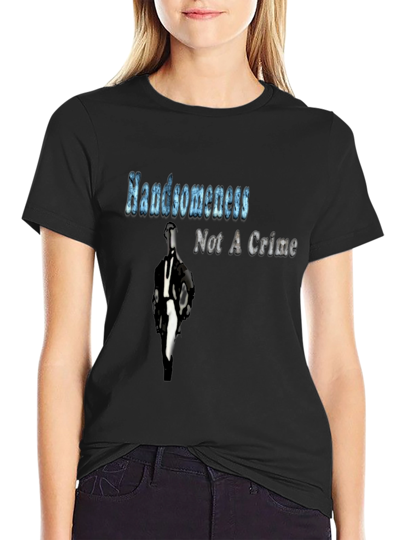 Handsome Not a Crime T-Shirt Graphic Novelty