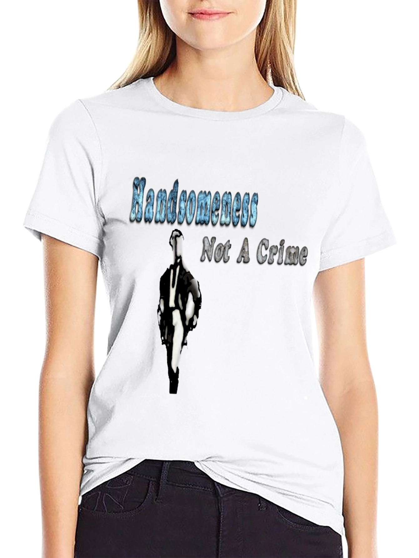 Handsome Not a Crime T-Shirt Graphic Novelty
