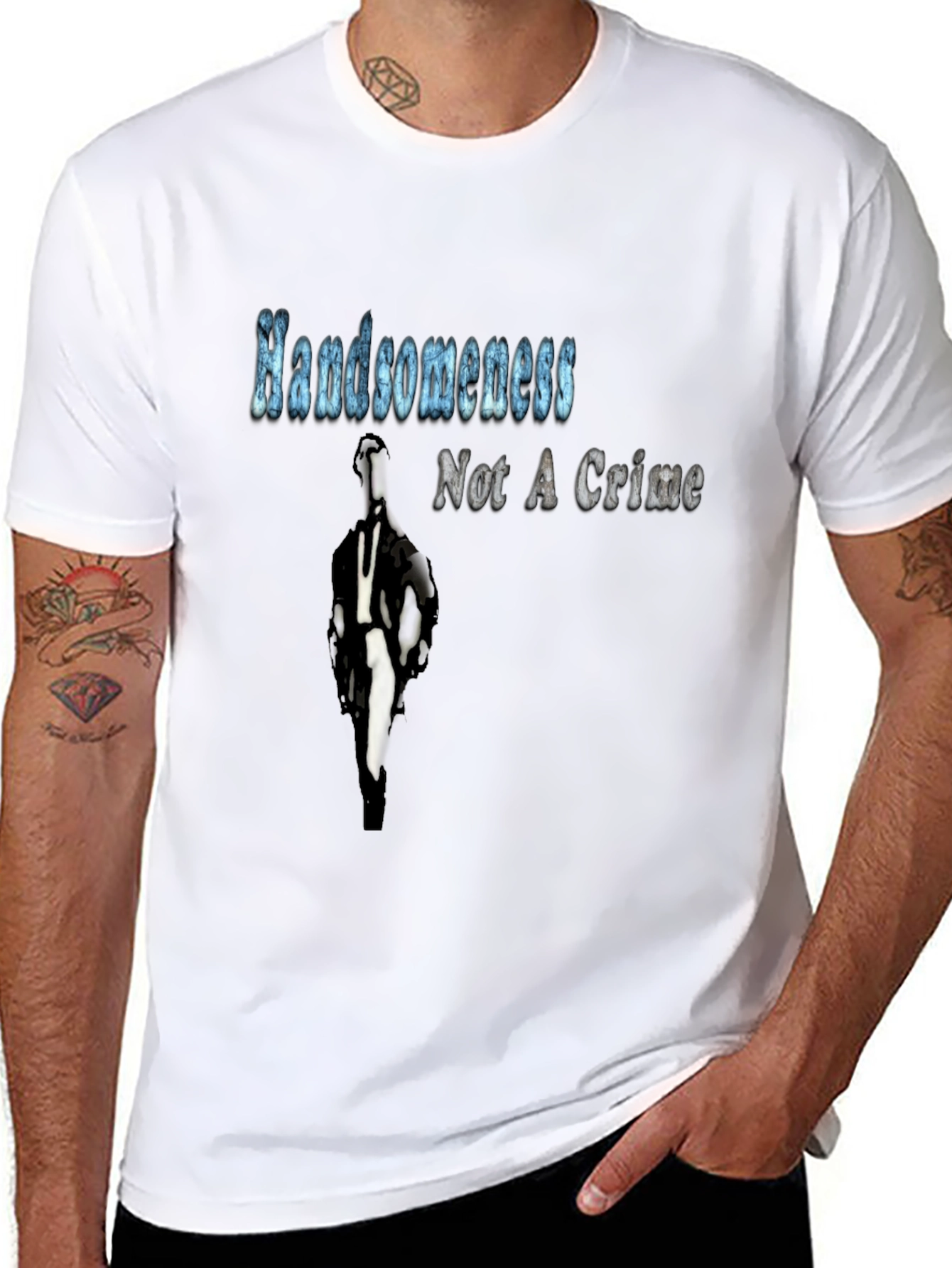 Handsome Not a Crime T-Shirt Graphic Novelty
