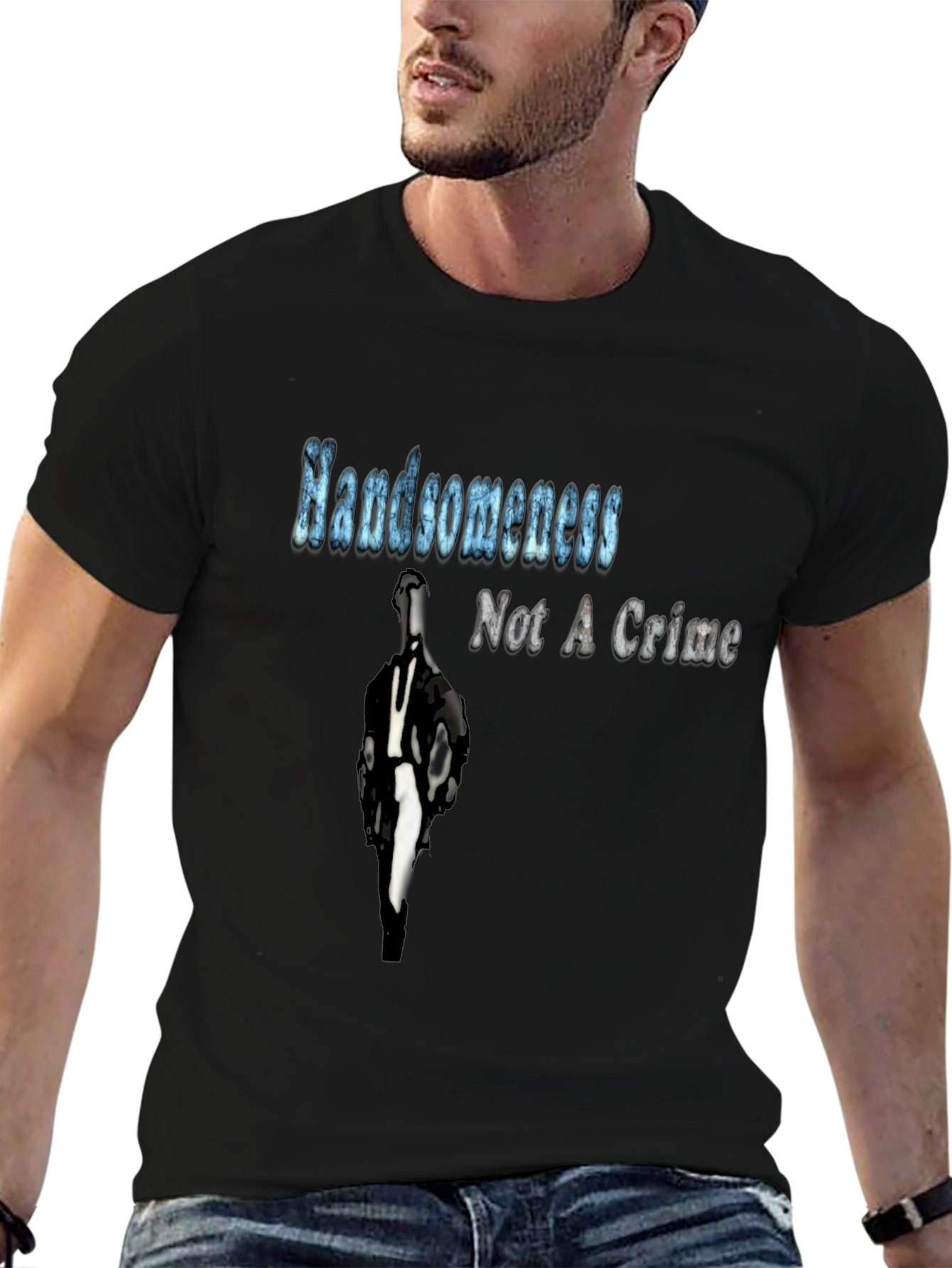 Handsome Not a Crime T-Shirt Graphic Novelty