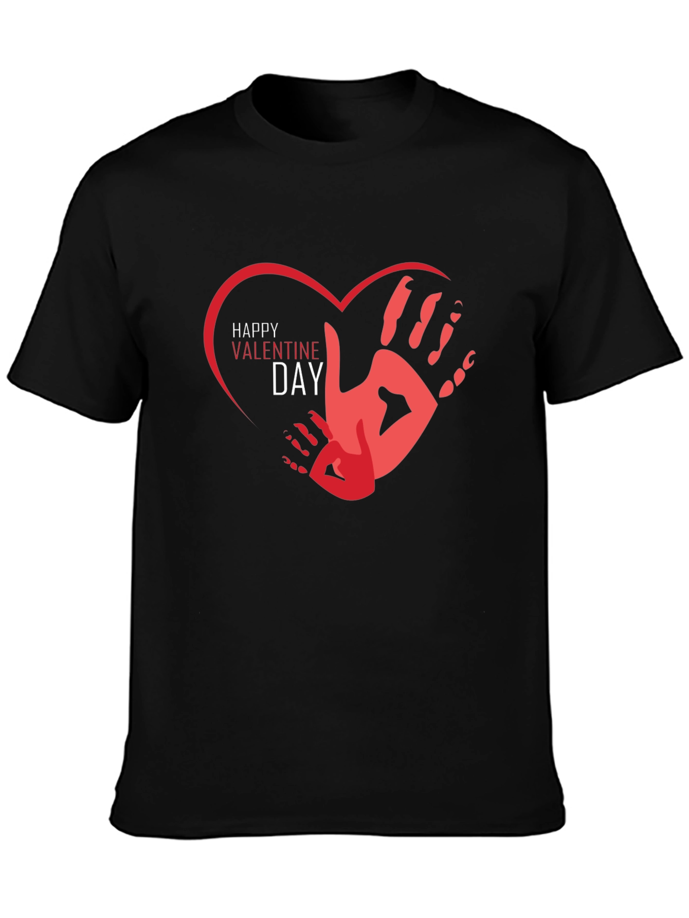 Happy Valentines Day Handprint Heart Graphic Tee