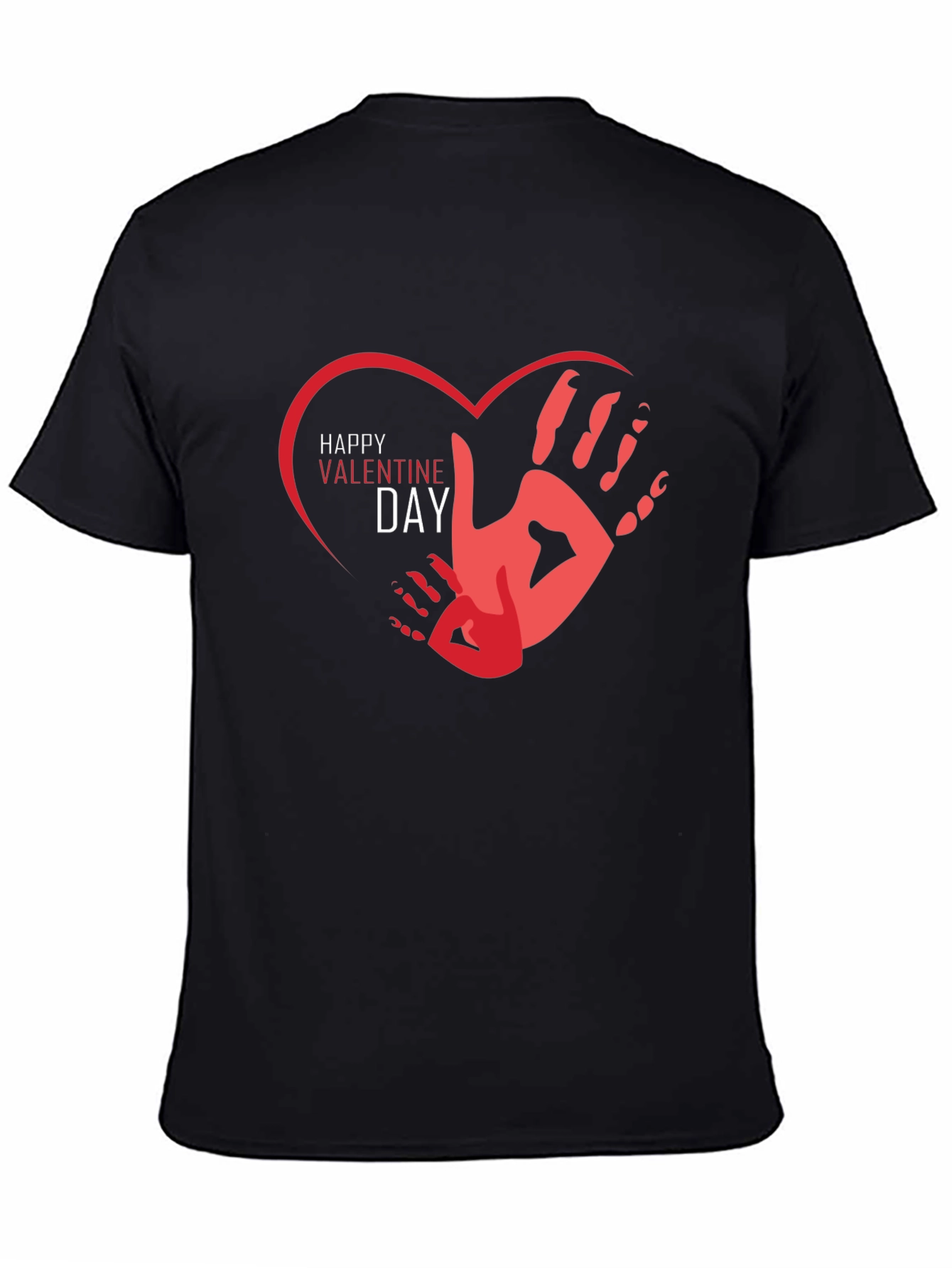 Happy Valentines Day Handprint Heart Graphic Tee