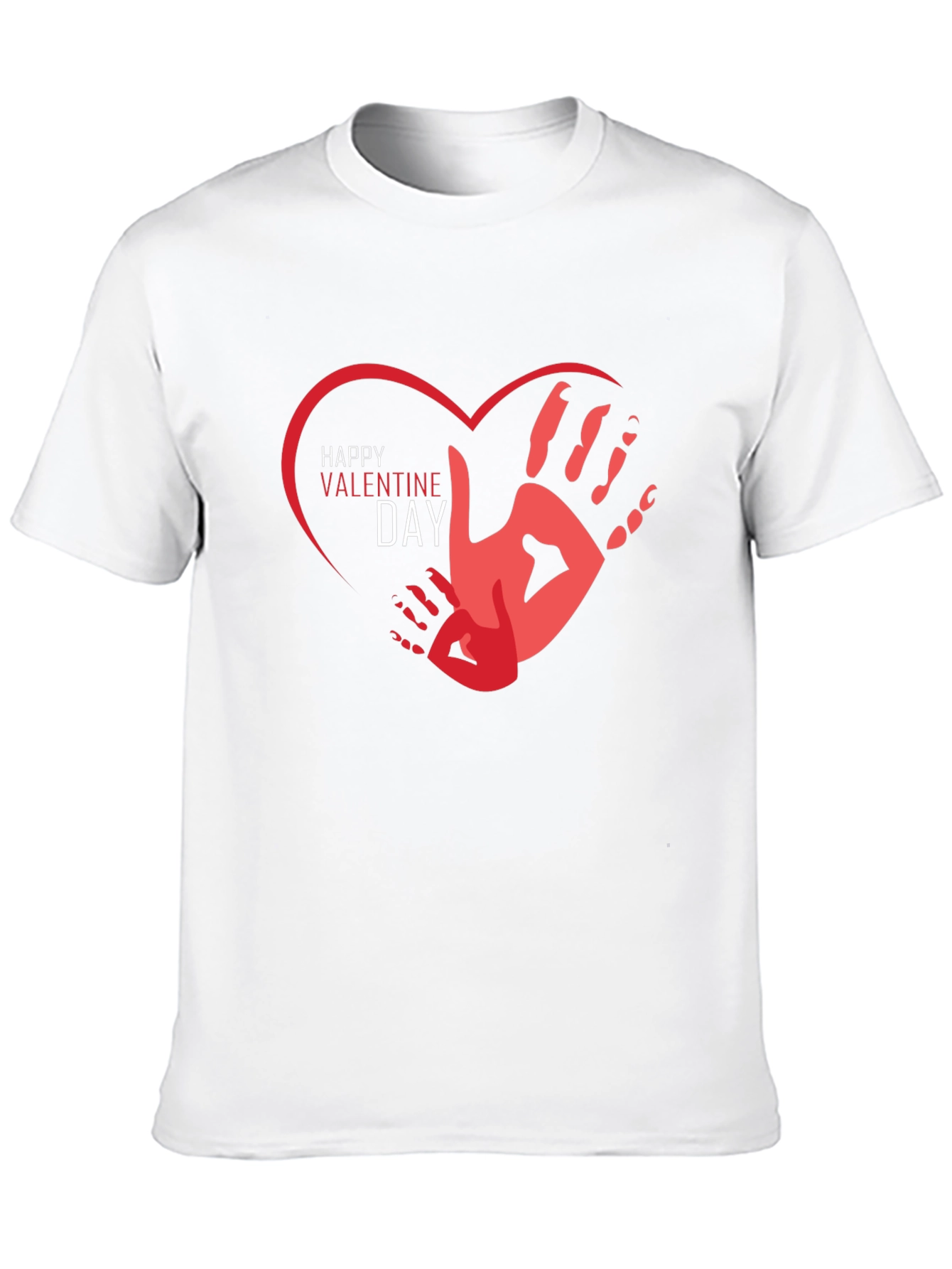 Happy Valentines Day Handprint Heart Graphic Tee