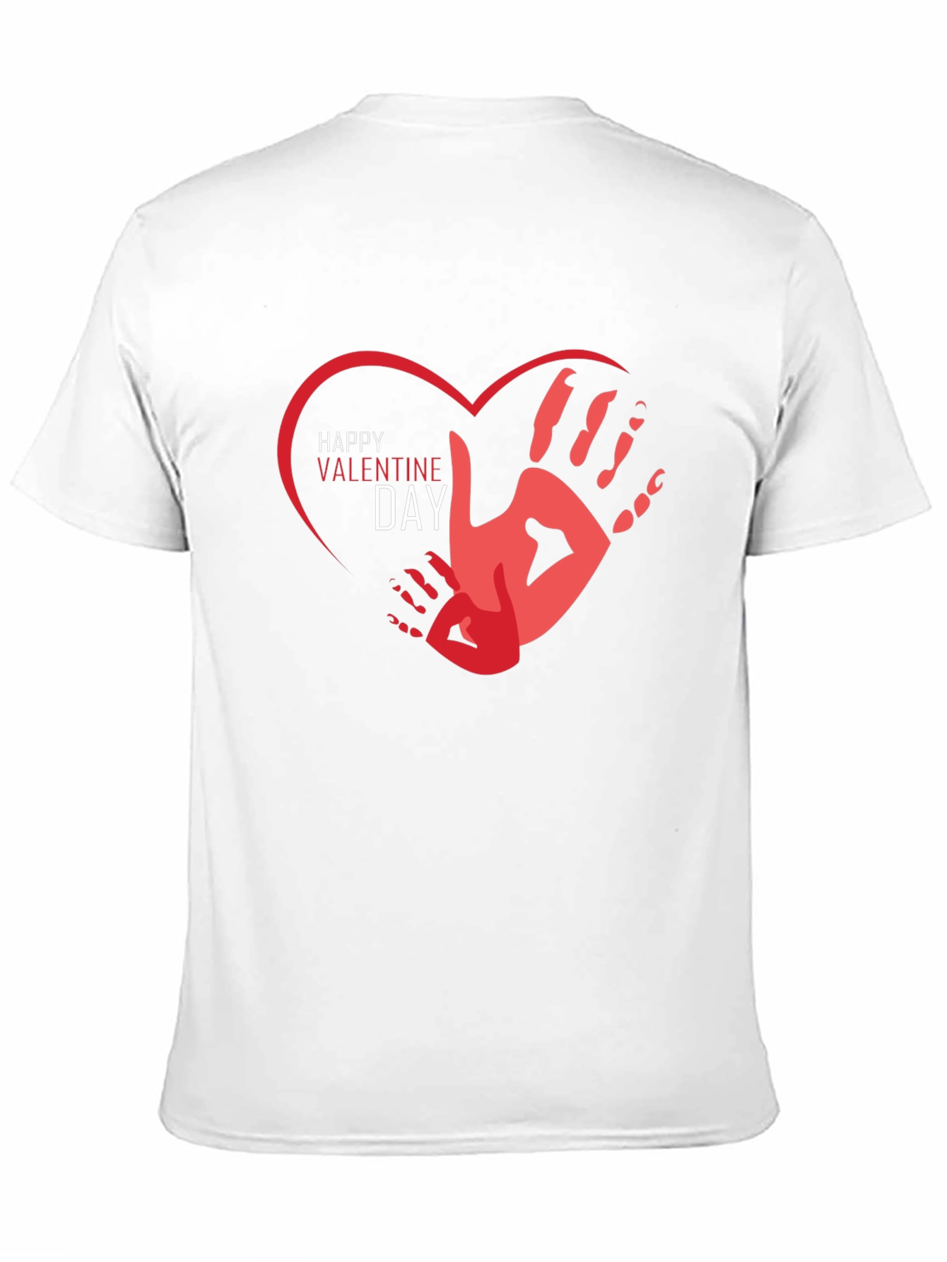 Happy Valentines Day Handprint Heart Graphic Tee