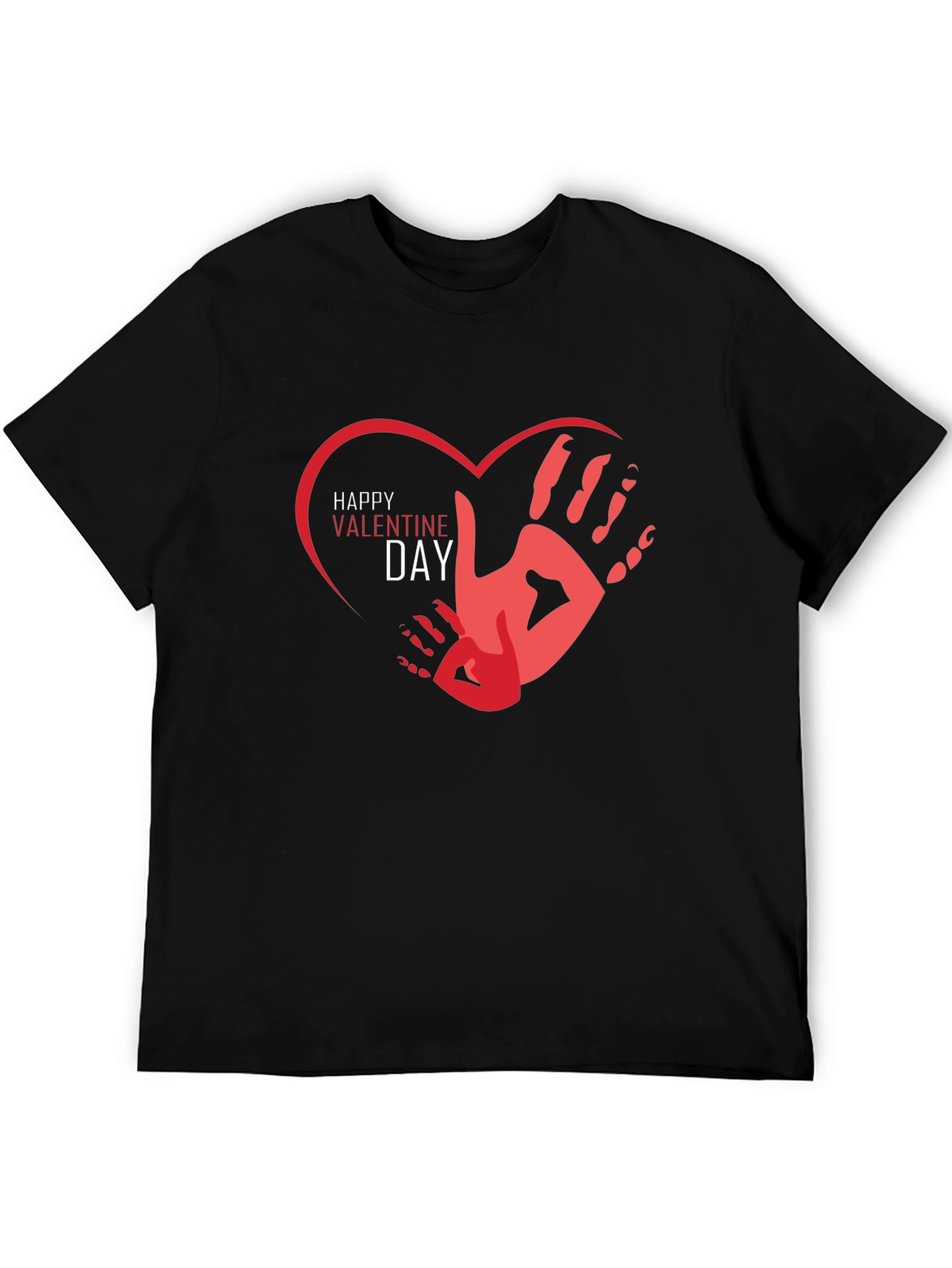 Happy Valentines Day Handprint Heart Graphic Tee