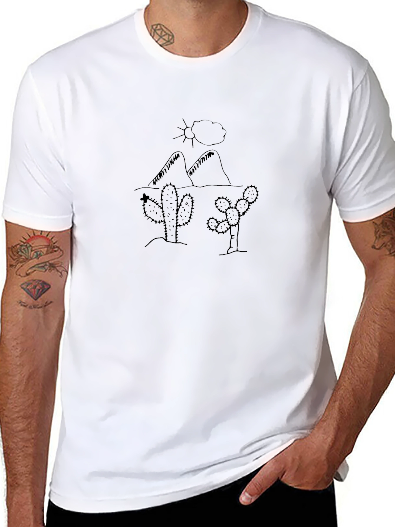 Black Cactus Desert Graphic Tee