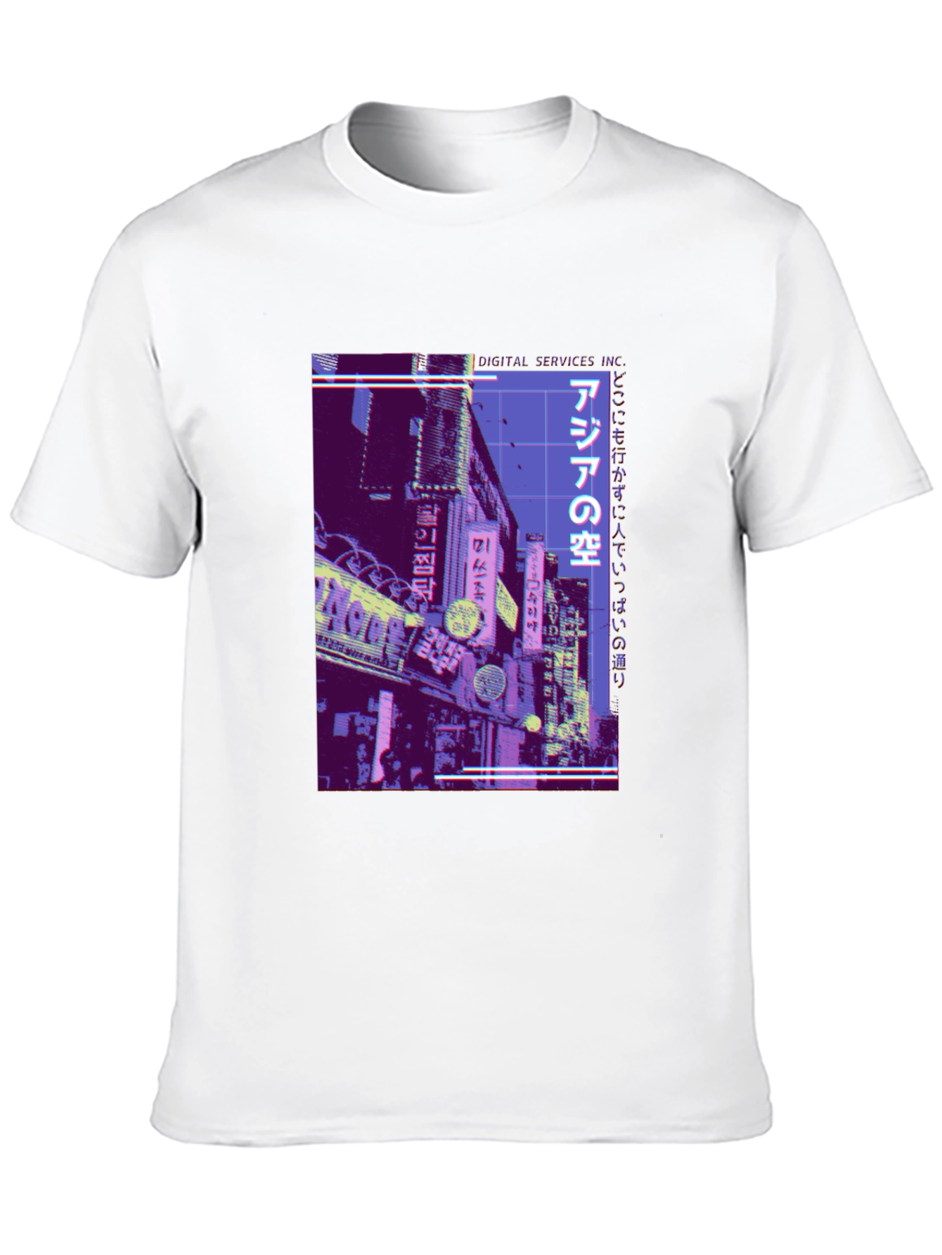 Asia Street Scene T-Shirt - Cyberpunk Style