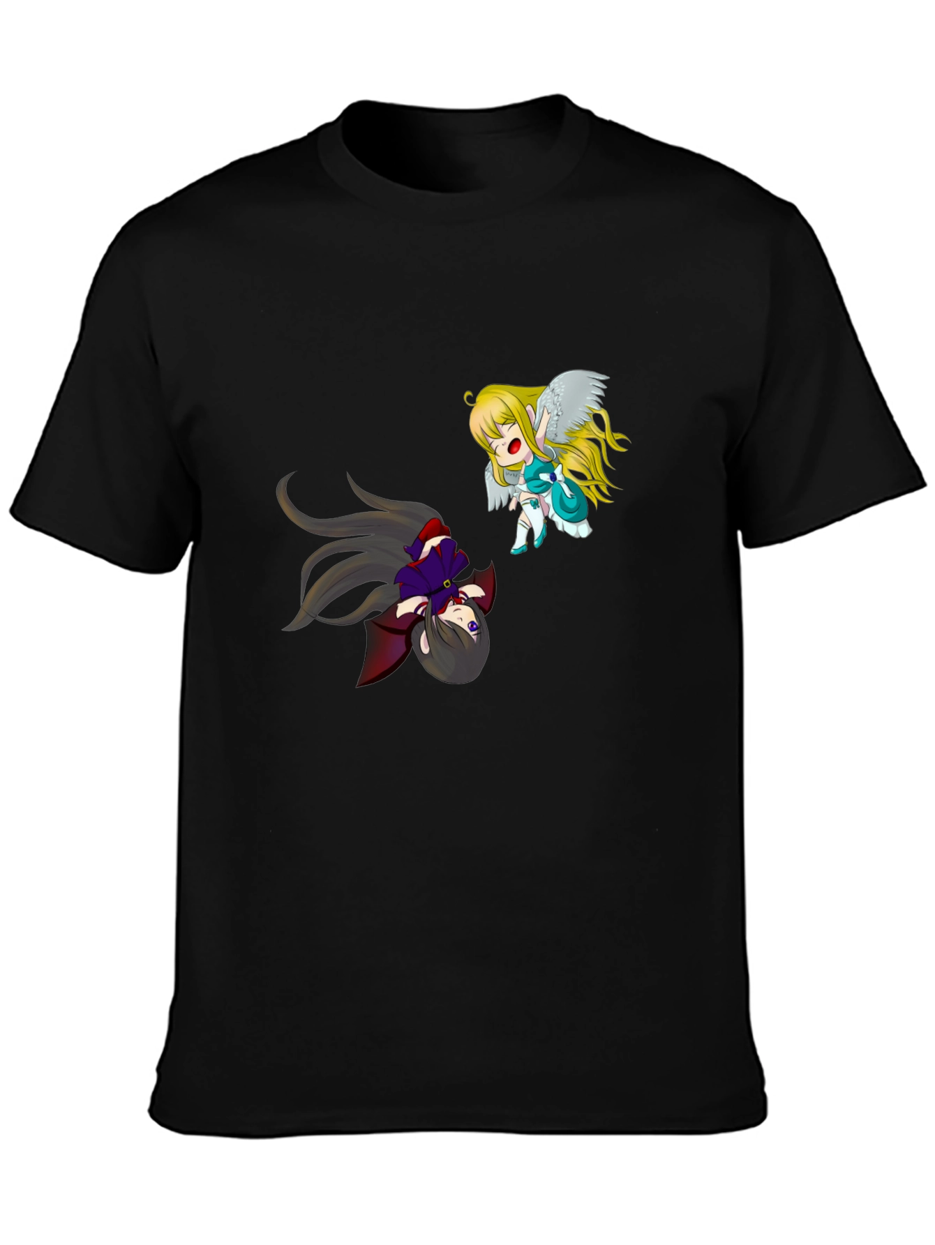 Anime Graphic Tee - Angel vs. Devil T-Shirt