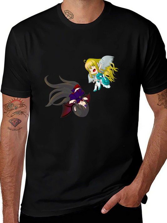 Anime Graphic Tee - Angel vs. Devil T-Shirt