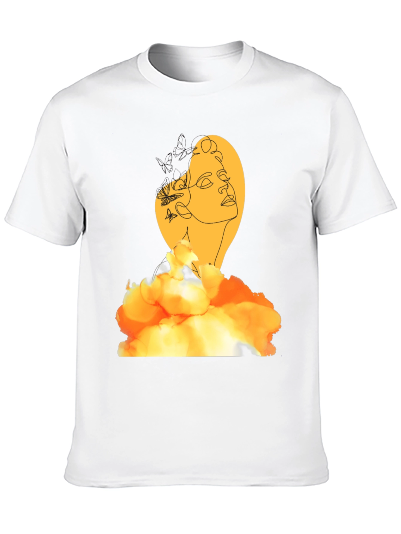 Abstract Woman Graphic Print Black T-Shirt