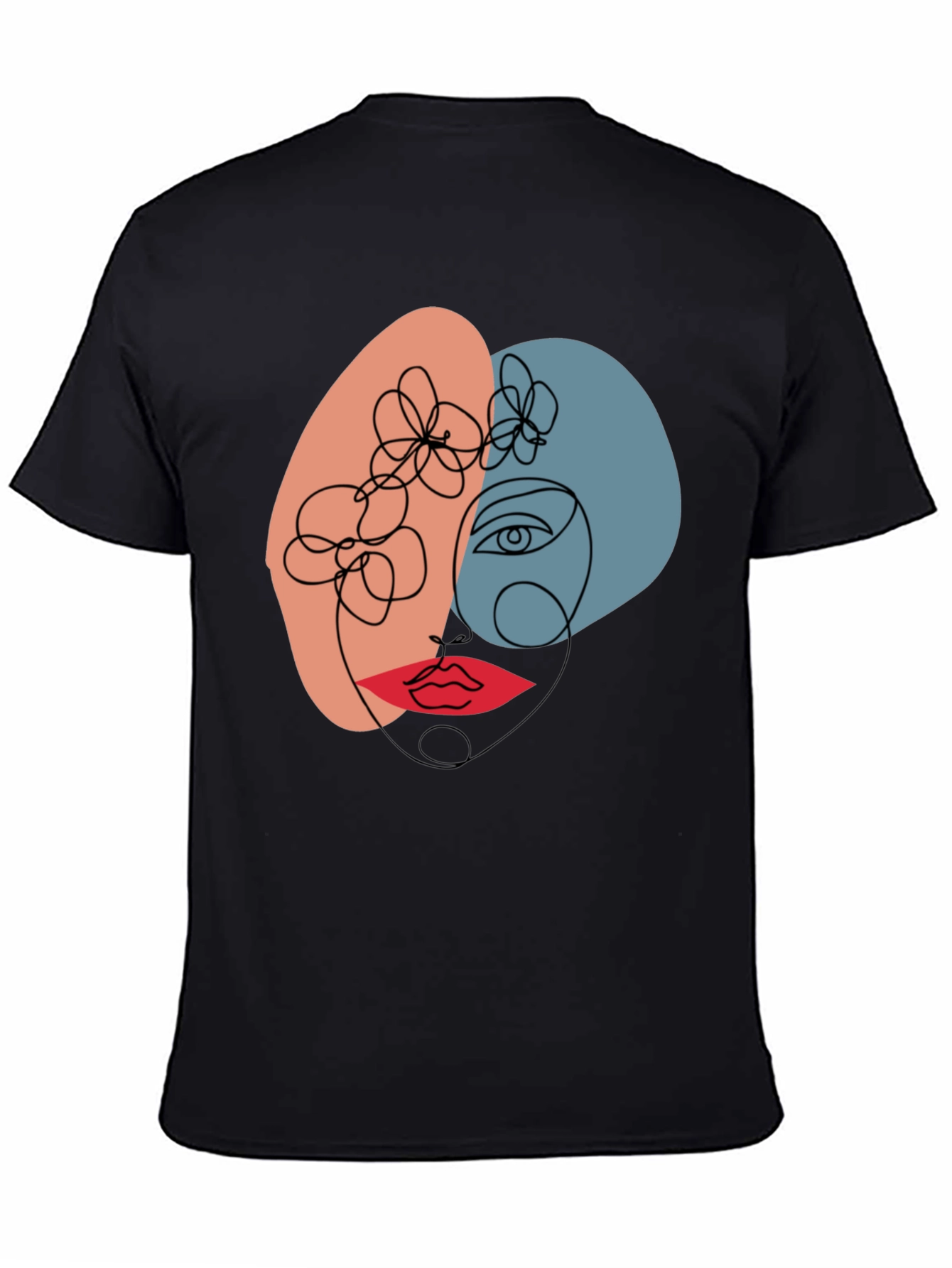 Abstract Face Line Art Graphic Tee