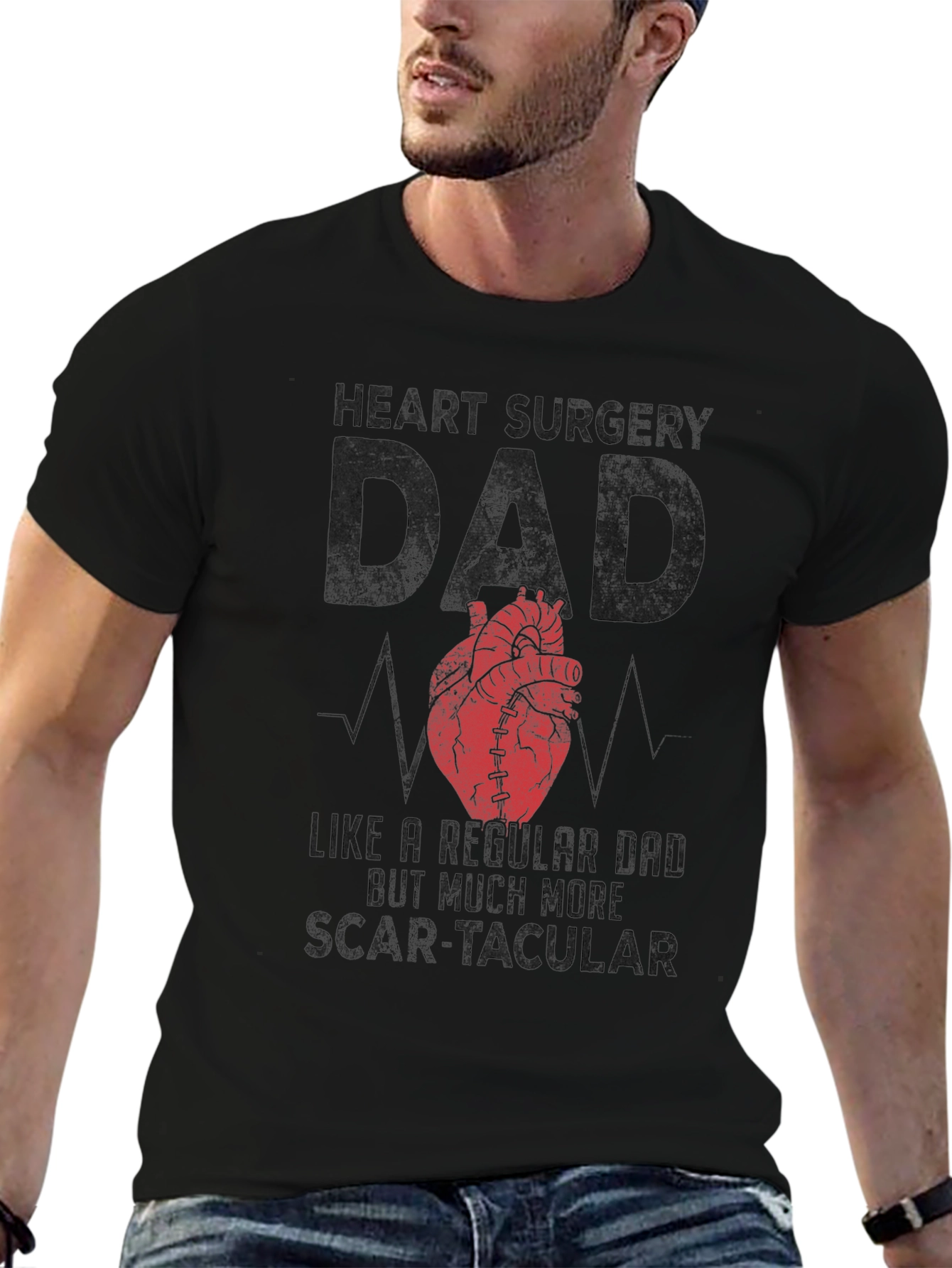 Heart Surgery Dad T-Shirt - Scar-tacular Fathers Day Tee