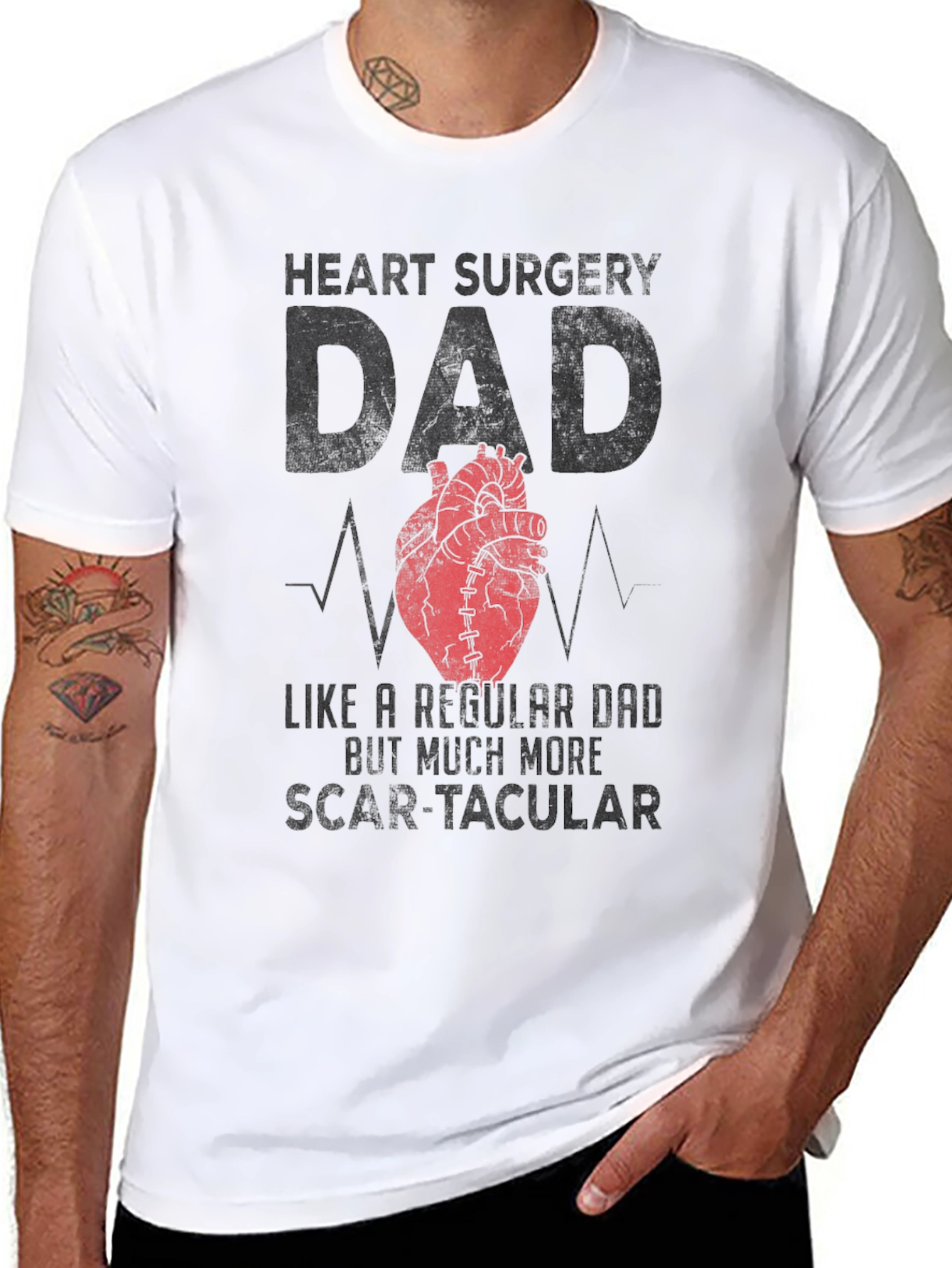 Heart Surgery Dad T-Shirt - Scar-tacular Fathers Day Tee