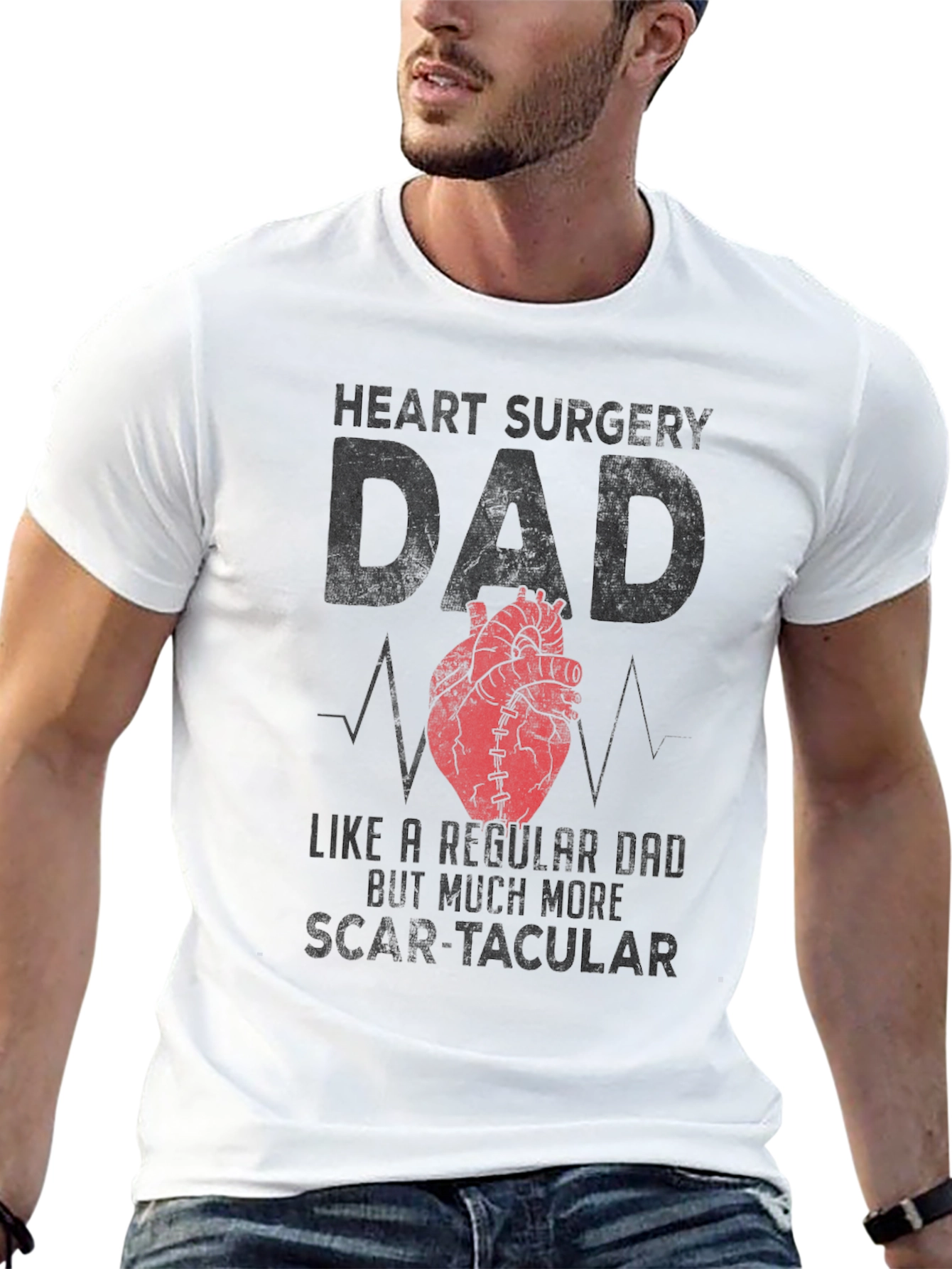 Heart Surgery Dad T-Shirt - Scar-tacular Fathers Day Tee