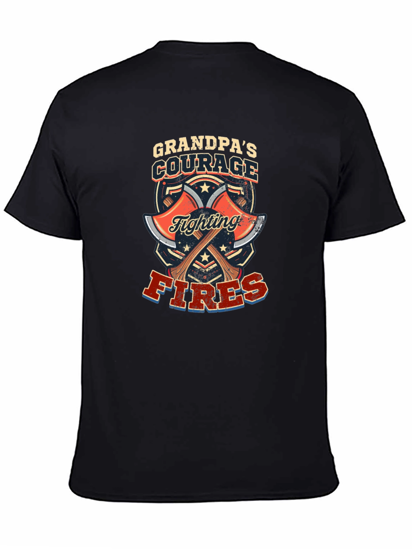 Grandpas Courage Firefighter Graphic T-Shirt