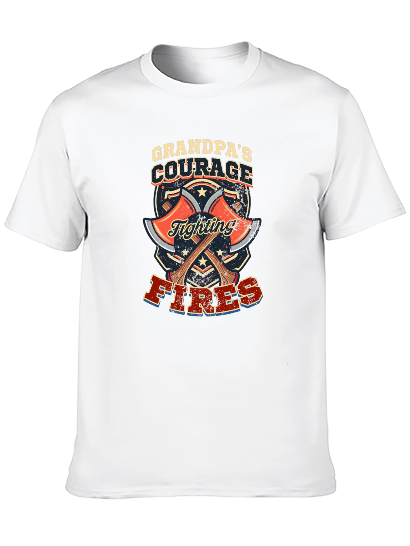 Grandpas Courage Firefighter Graphic T-Shirt