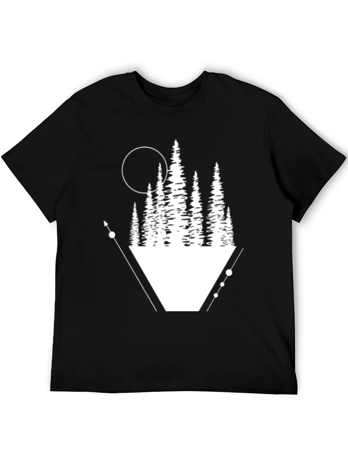 Geometric Forest Graphic Tee - Black T-Shirt