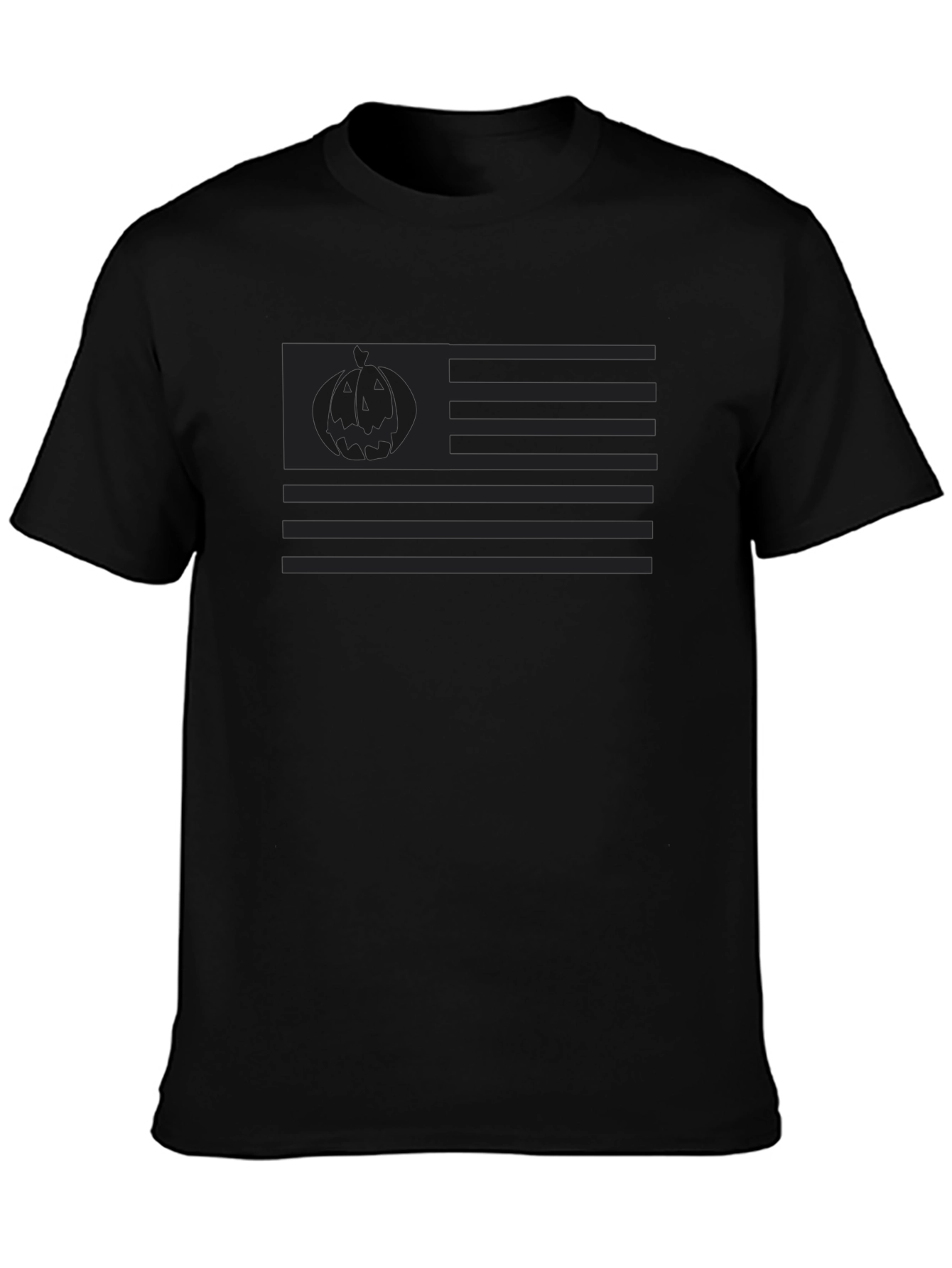 Halloween American Flag Graphic Tee - Black
