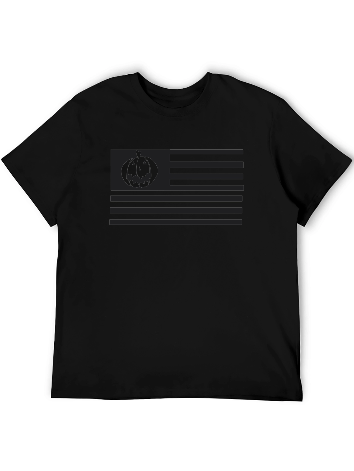 Halloween American Flag Graphic Tee - Black