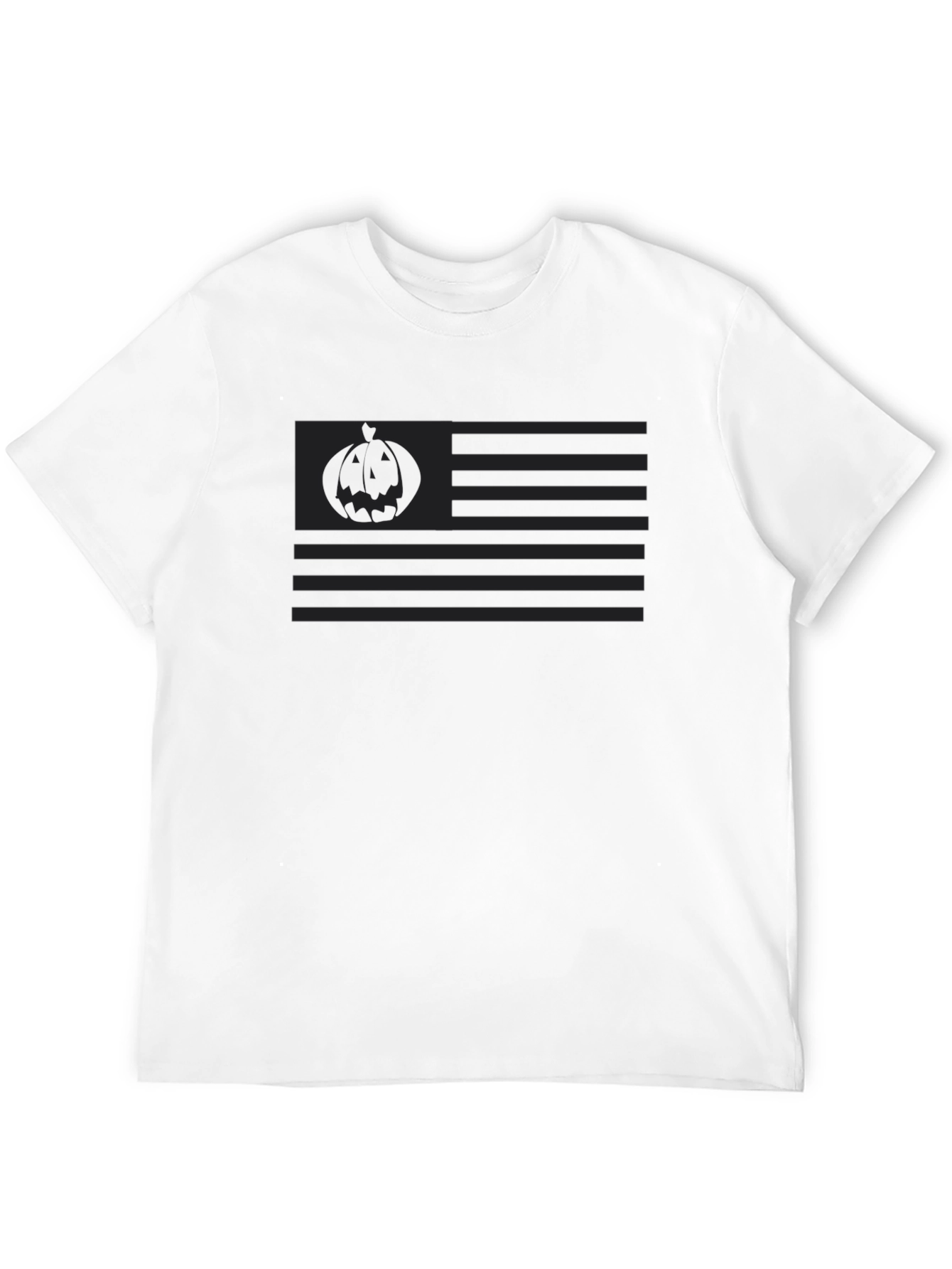 Halloween American Flag Graphic Tee - Black