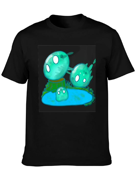 Aqua Slime T-Shirt - Gaming Cartoon Design