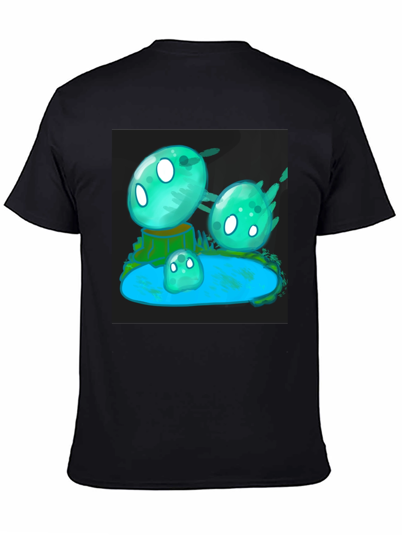 Aqua Slime T-Shirt - Gaming Cartoon Design