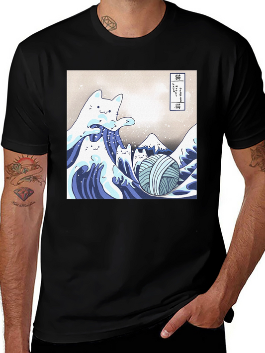 Great Wave of Cats T-Shirt - Funny Kitten Tee