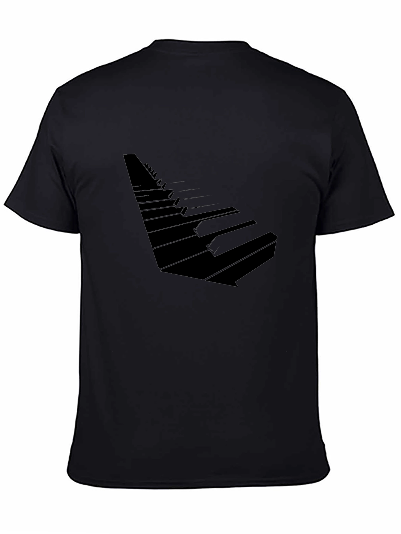 Abstract Piano Keys Black T-Shirt