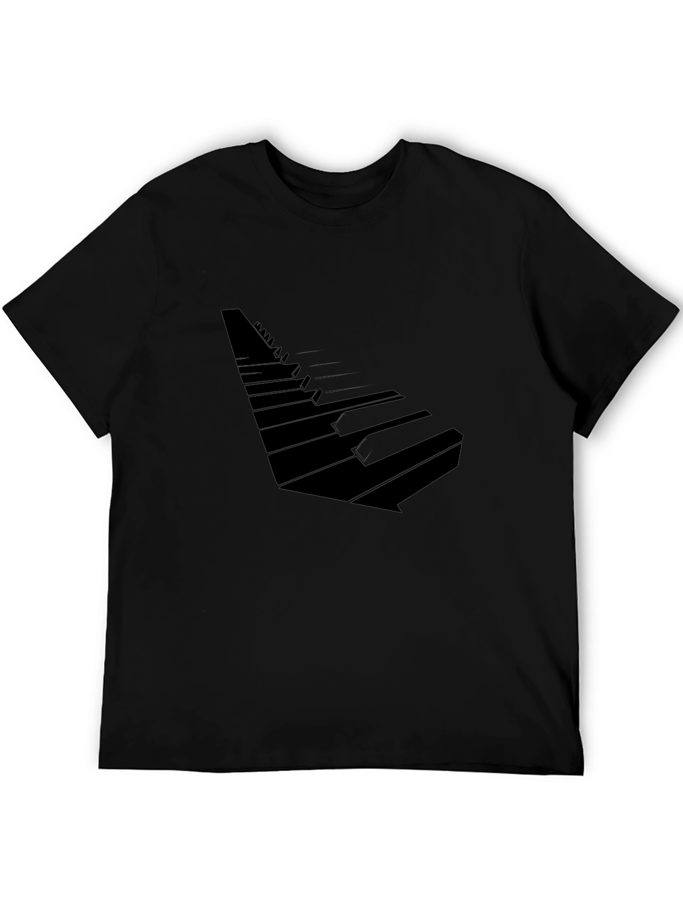 Abstract Piano Keys Black T-Shirt
