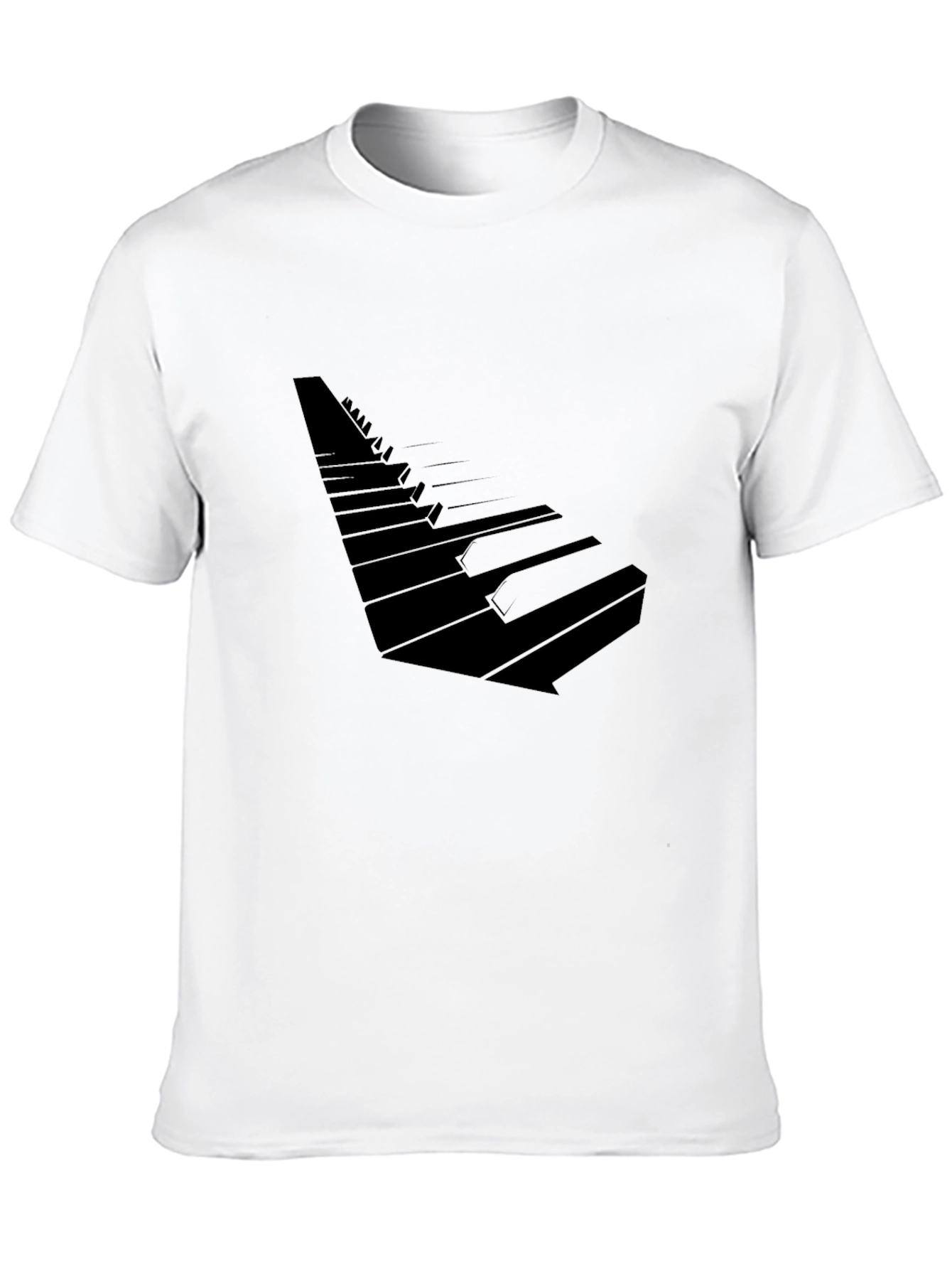 Abstract Piano Keys Black T-Shirt
