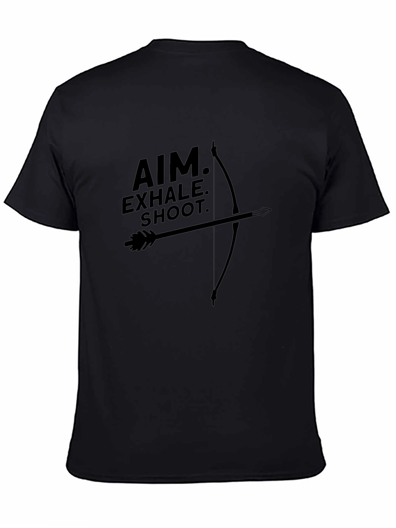 Aim Exhale Shoot Black T-Shirt Archery Design