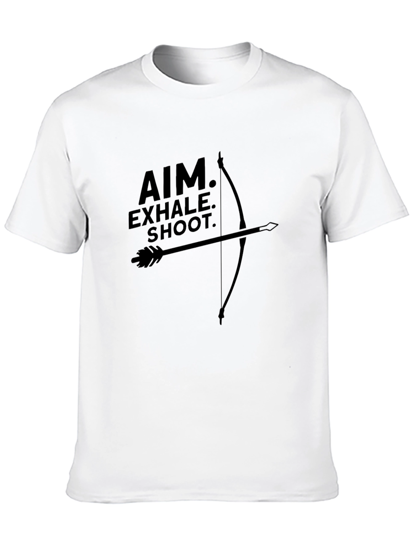 Aim Exhale Shoot Black T-Shirt Archery Design