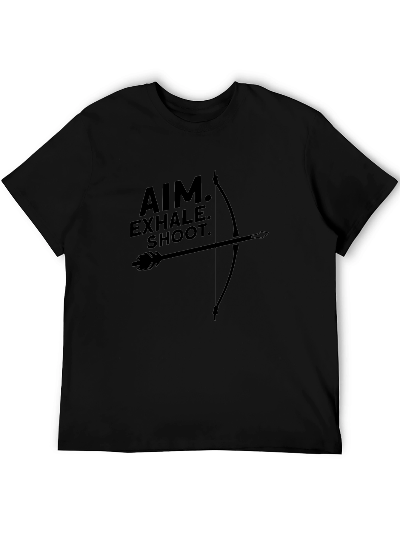 Aim Exhale Shoot Black T-Shirt Archery Design