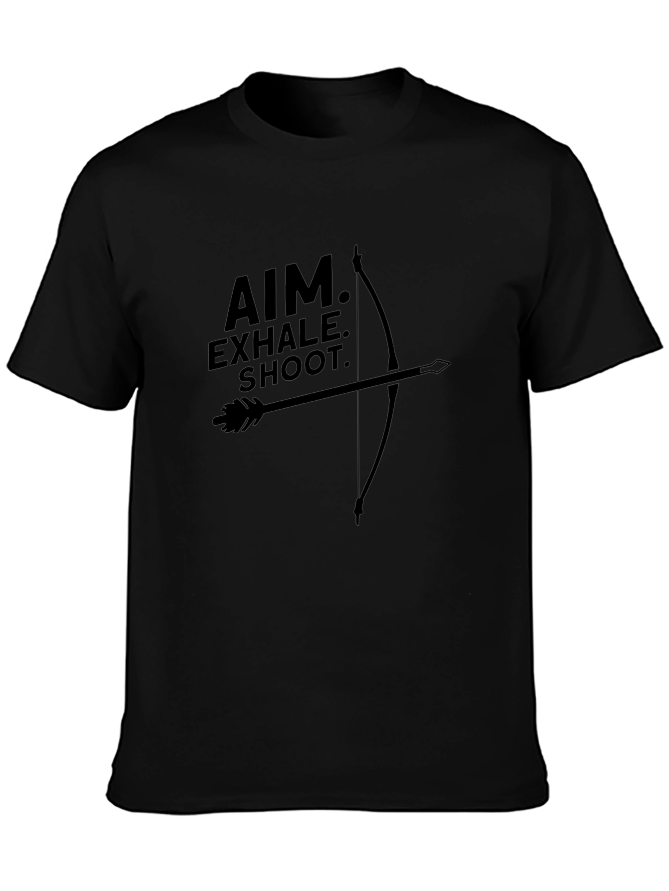 Aim Exhale Shoot Black T-Shirt Archery Design