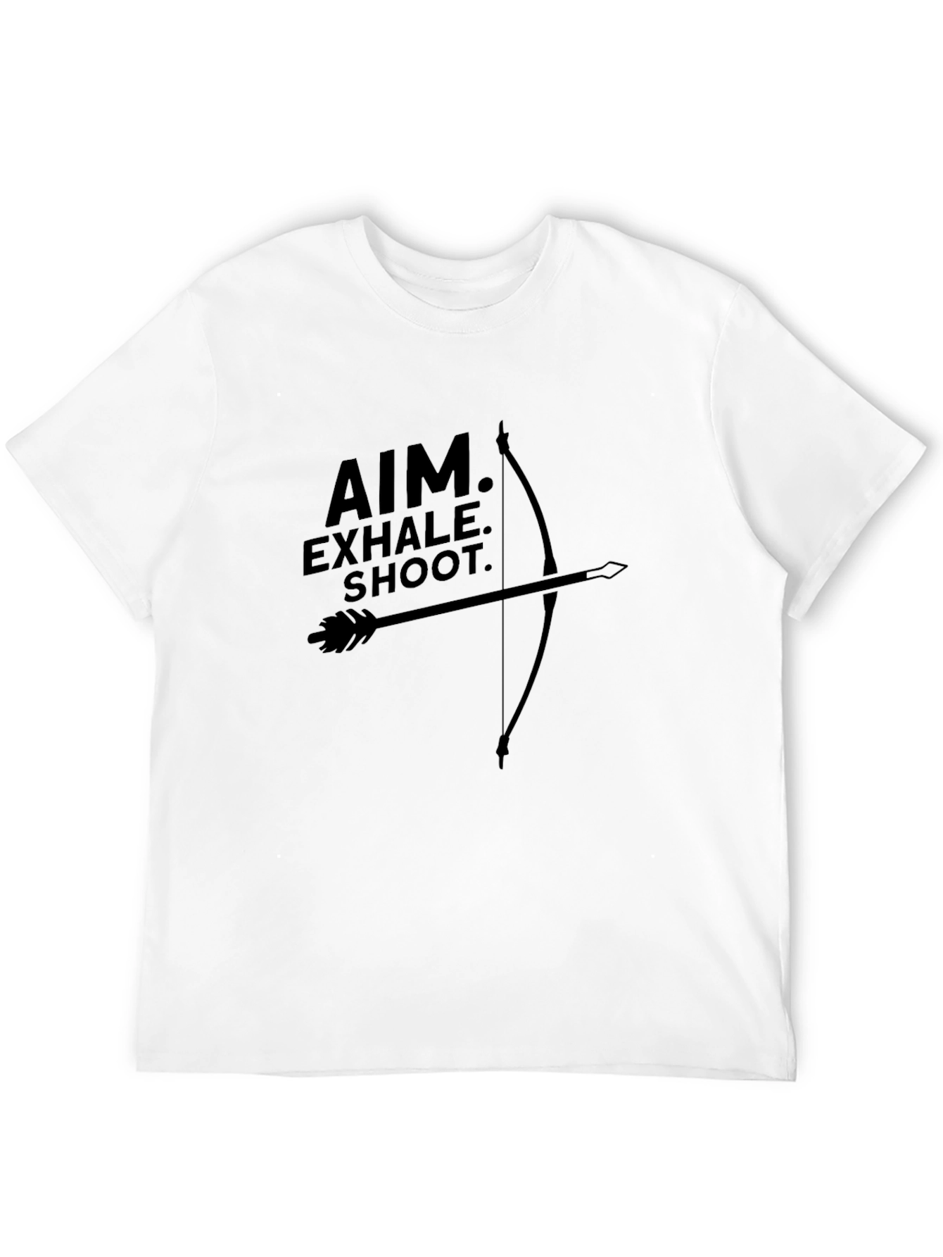 Aim Exhale Shoot Black T-Shirt Archery Design