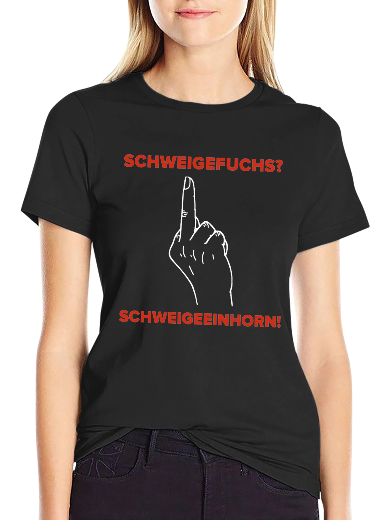 Schweigefuchs? Schweigeeinhorn! Funny Graphic Tee