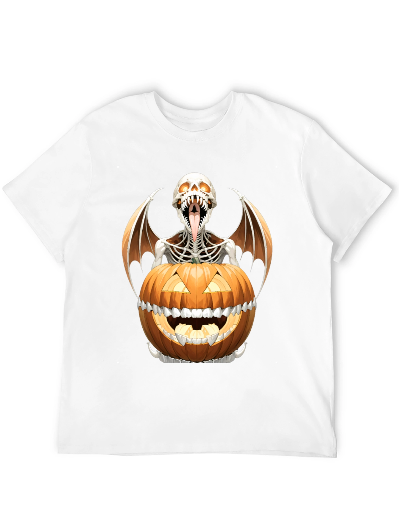 Halloween Skeleton Pumpkin Graphic Tee